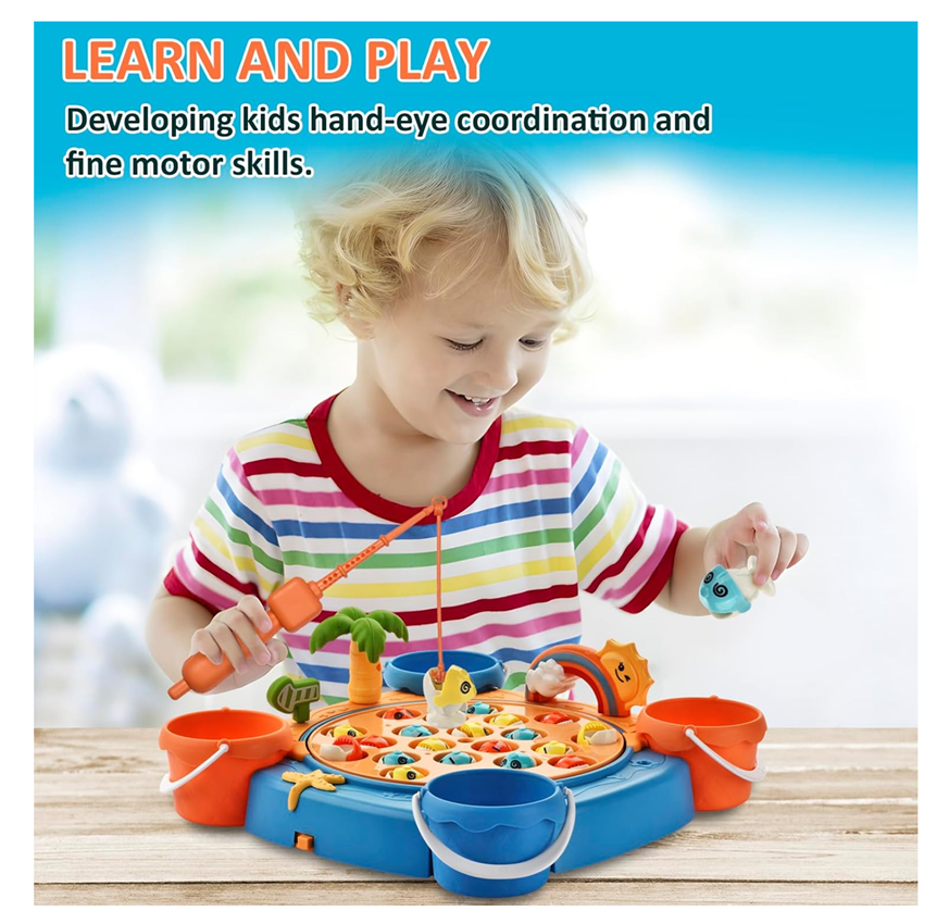 Juego De Pesca Magnético Juguete Giratorio Infantil 21 Pcs