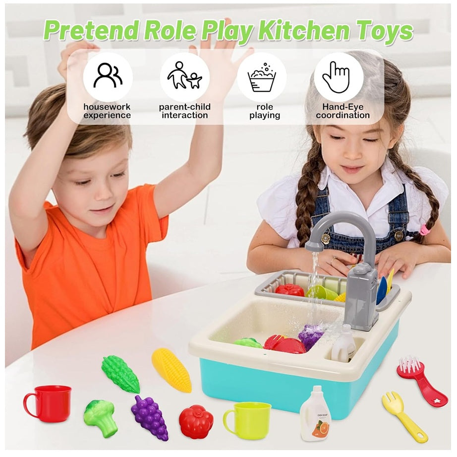 Lavaplatos Infantil Con Agua Cooking Arts 19 Pcs