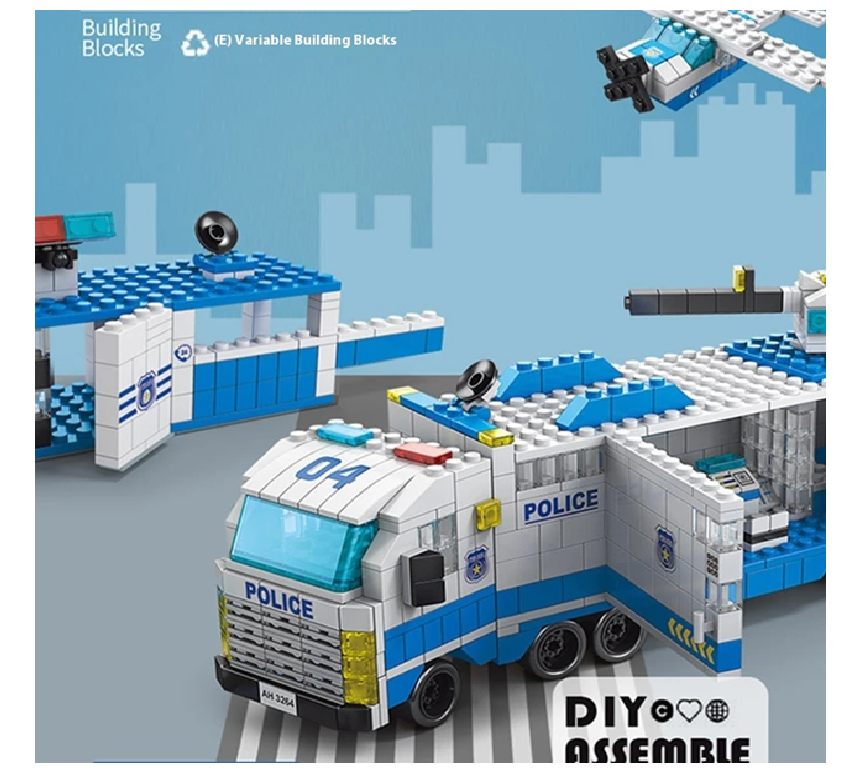 Arma Todo Bloques Para Armar 1000 Pcs Camión Policía