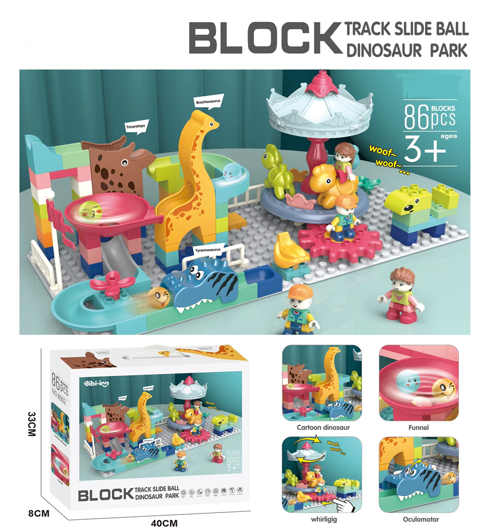 Arma Todo Bloques Parque De Dinosaurios 86 Pcs Bloque Grande