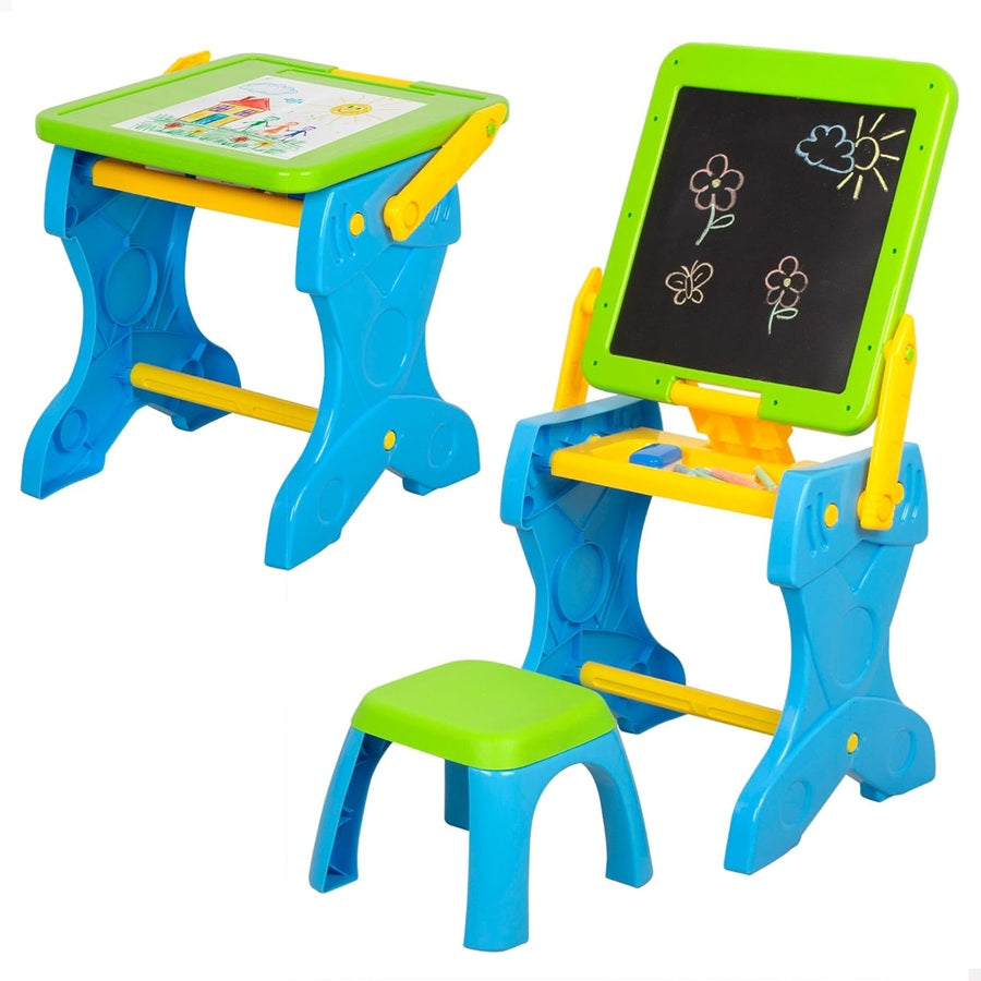 Atril Tablero Infantil Borrable Con Silla + 20 Accesorios