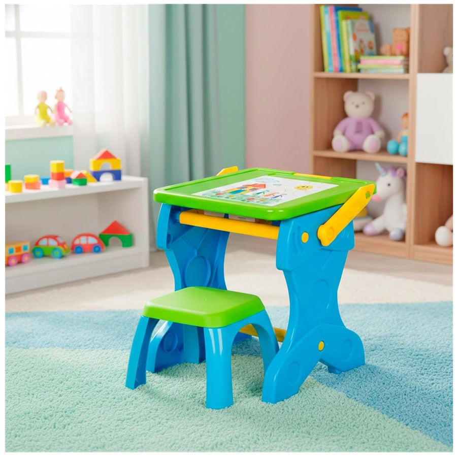 Atril Tablero Infantil Borrable Con Silla + 20 Accesorios