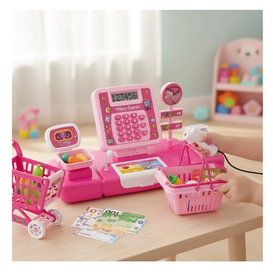 Caja Registradora Infantil Carrito + Canasta + Accesorios