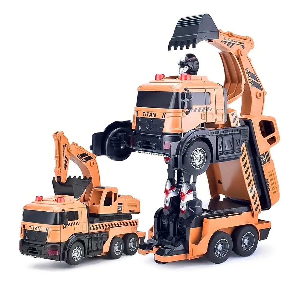 Carro A Control Remoto Grúa Que Se Transforma En Robot