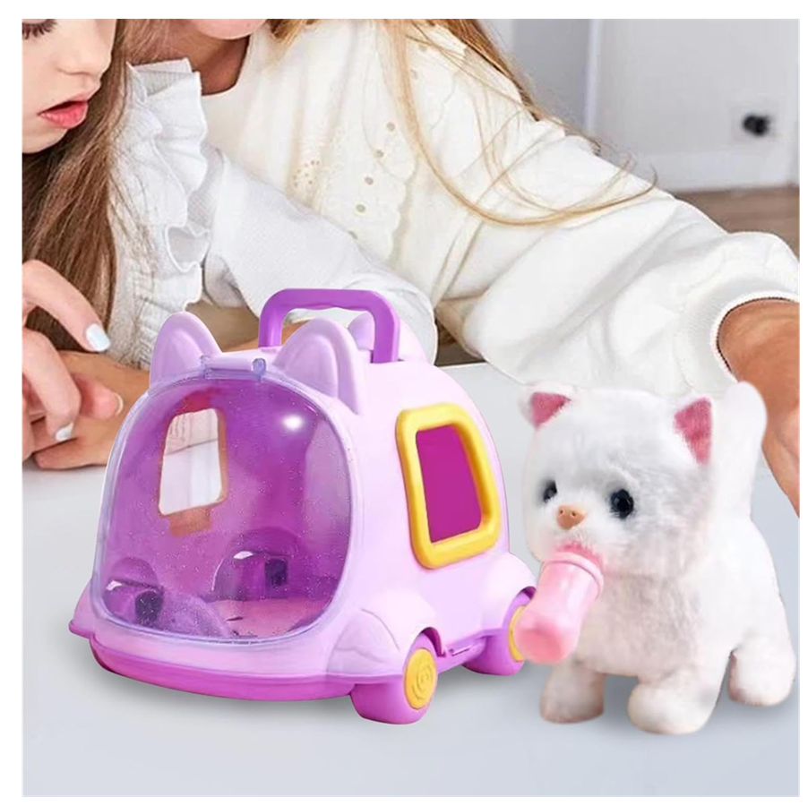 Mascota Infantil Gatito Con Sonidos + Movimiento + Maleta