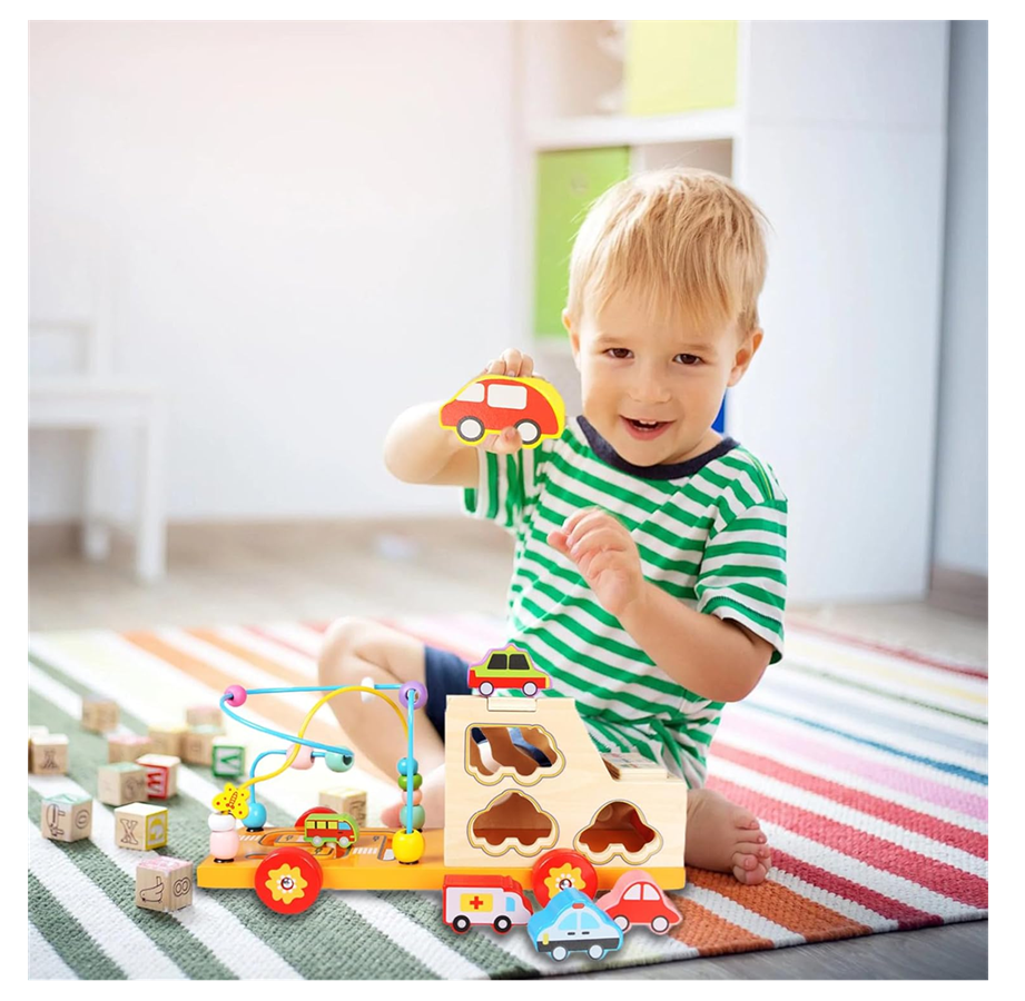 Coche Laberinto Montessori Figuras + Encastre Multifuncional