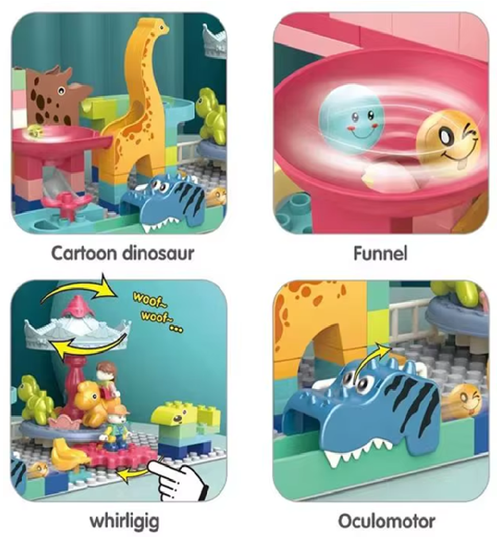 Arma Todo Bloques Parque De Dinosaurios 86 Pcs Bloque Grande