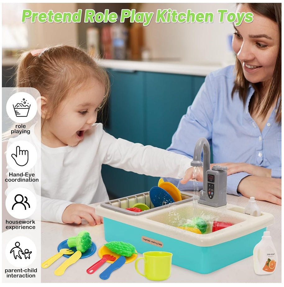 Lavaplatos Infantil Con Agua Cooking Arts 19 Pcs