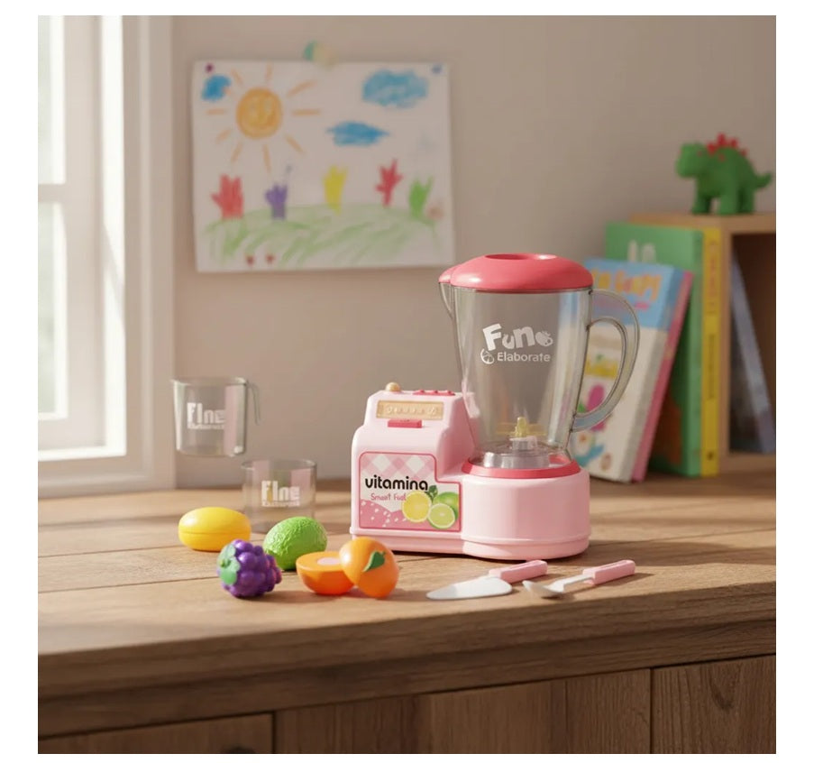 Licuadora Infantil Rosa 10 Pcs Con Accesorios