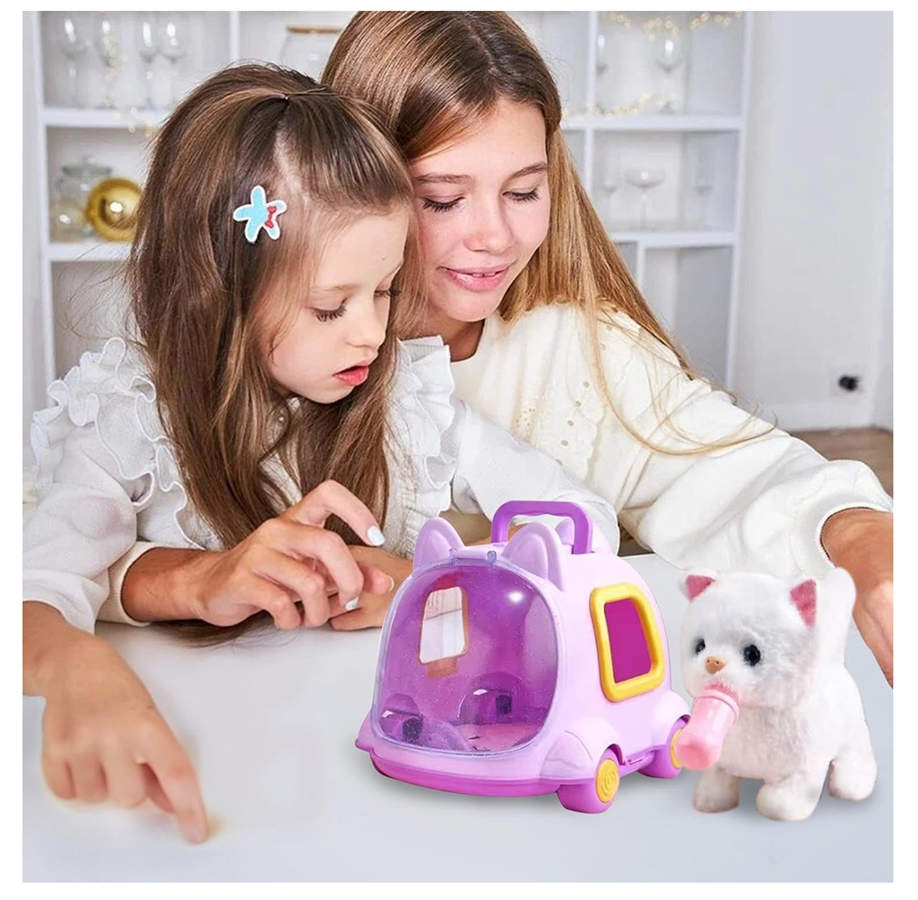 Mascota Infantil Gatito Con Sonidos + Movimiento + Maleta