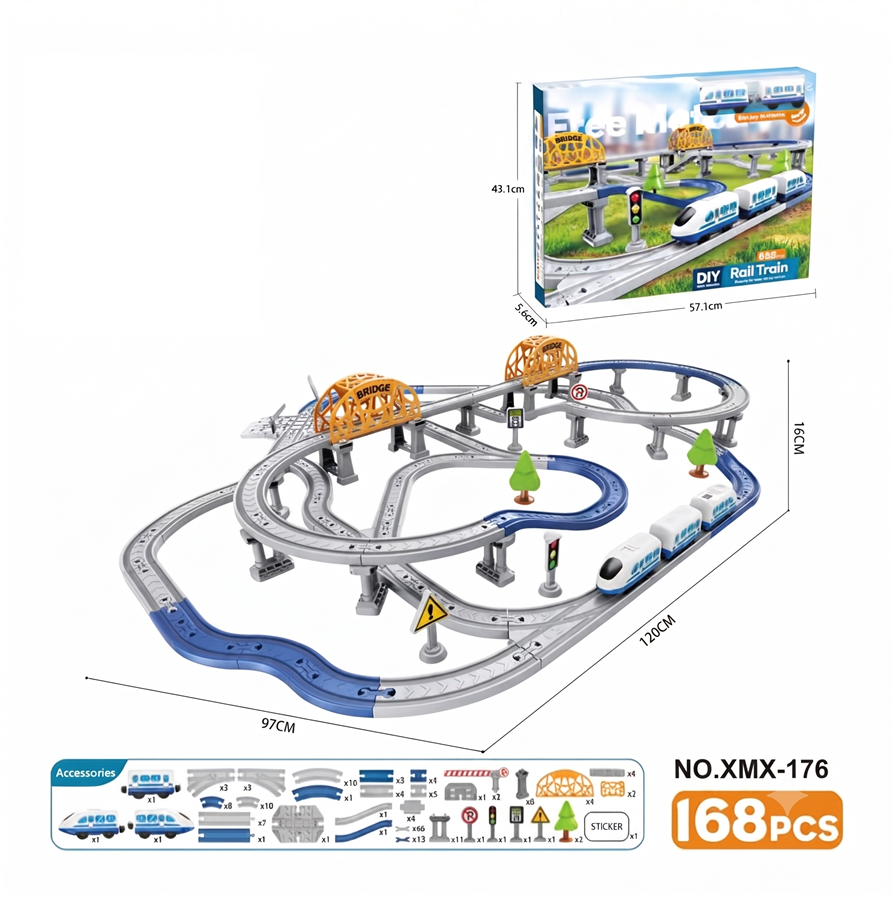 Pista Infantil Tren Eléctrico De 168 Pcs Tren Bala
