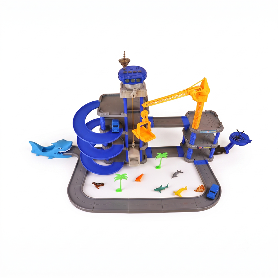 Pista Infantil Parking Shark 104 Pcs 4 Niveles
