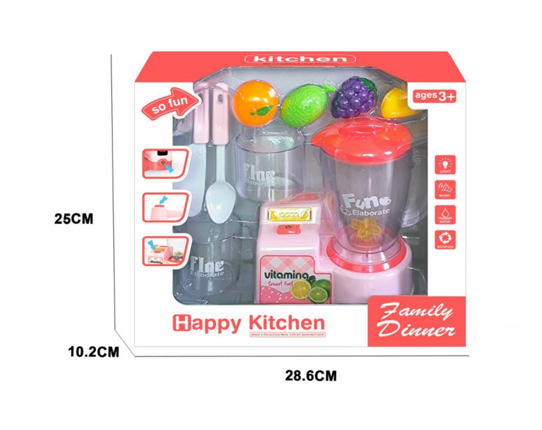 Licuadora Infantil Rosa 10 Pcs Con Accesorios