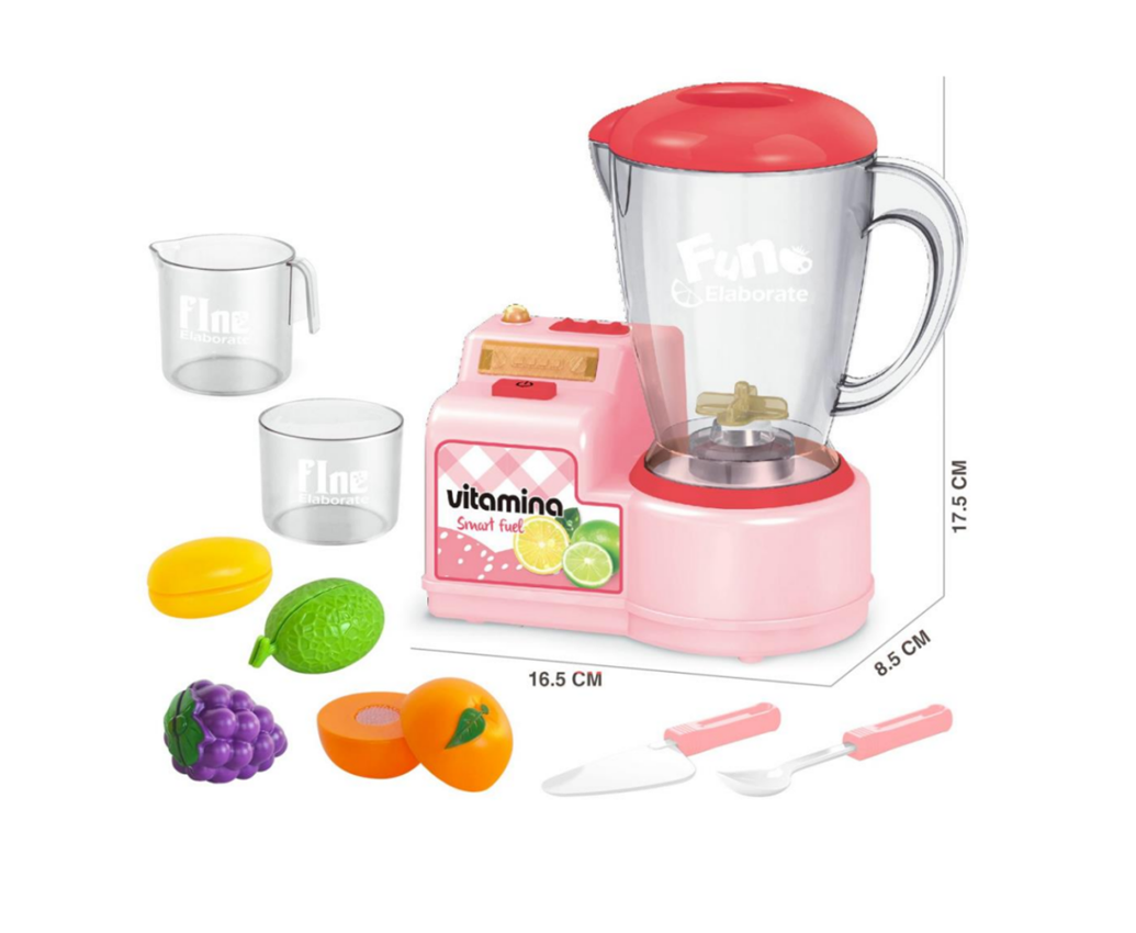 Licuadora Infantil Rosa 10 Pcs Con Accesorios