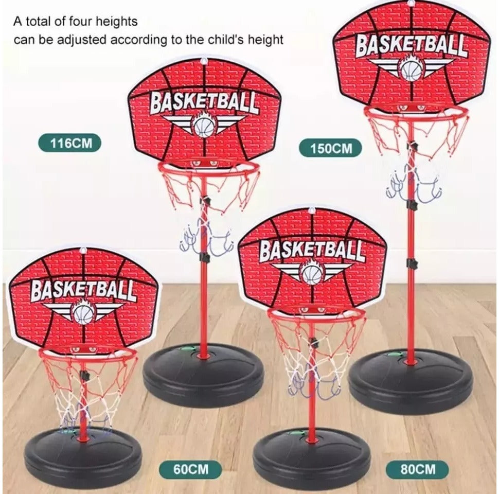Cancha Baloncesto + Malla + Balón + Inflador Metálica