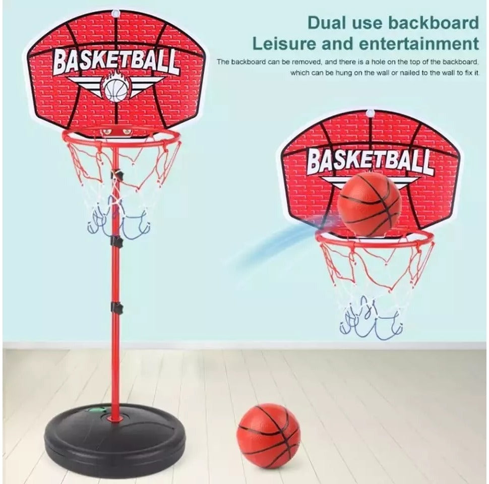 Cancha Baloncesto + Malla + Balón + Inflador Metálica