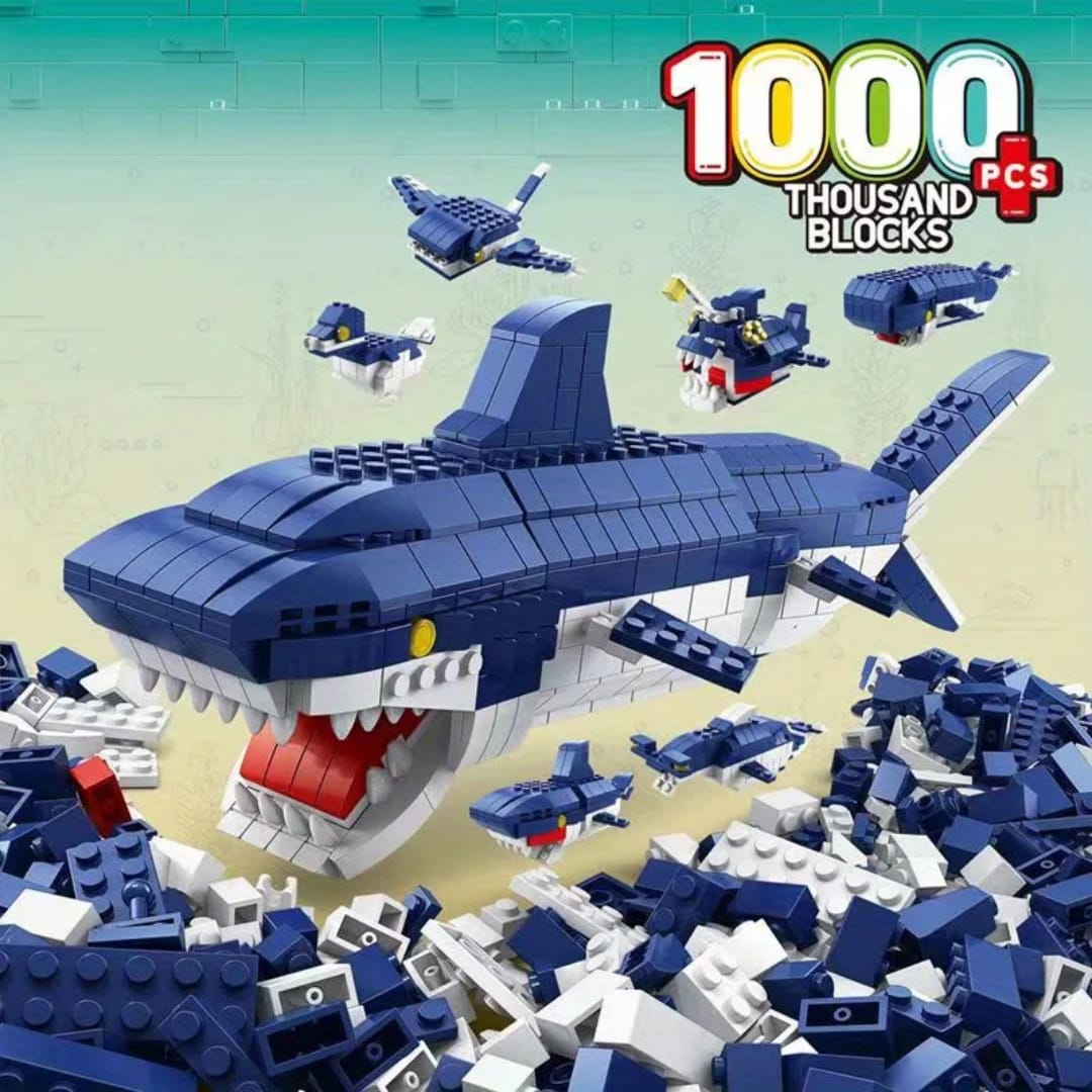 Arma Todo Bloques Para Armar 1000 Pcs Tiburón Azul