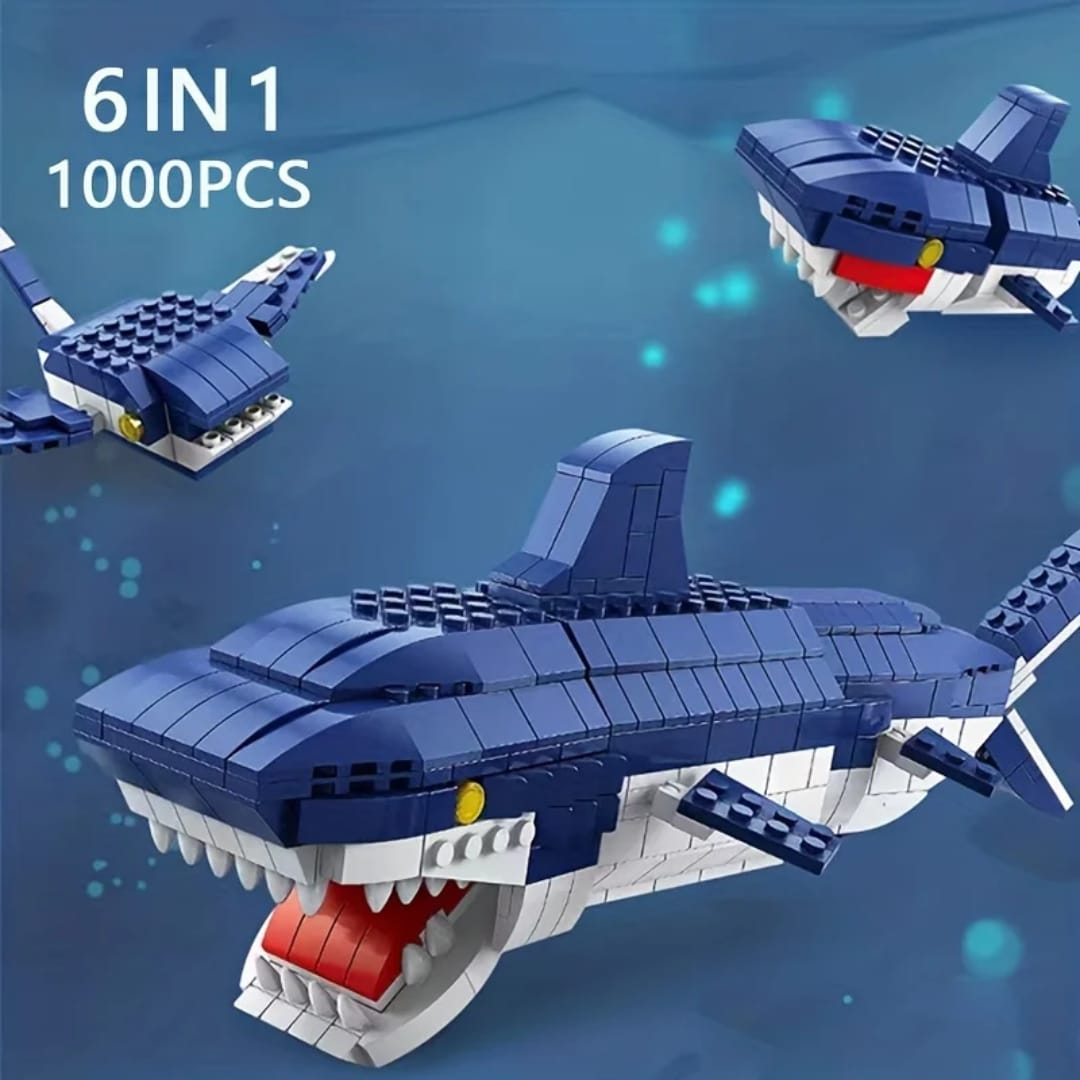 Arma Todo Bloques Para Armar 1000 Pcs Tiburón Azul