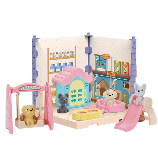 Casa Infantil Pet House 15 Pcs Mascotas + Muebles