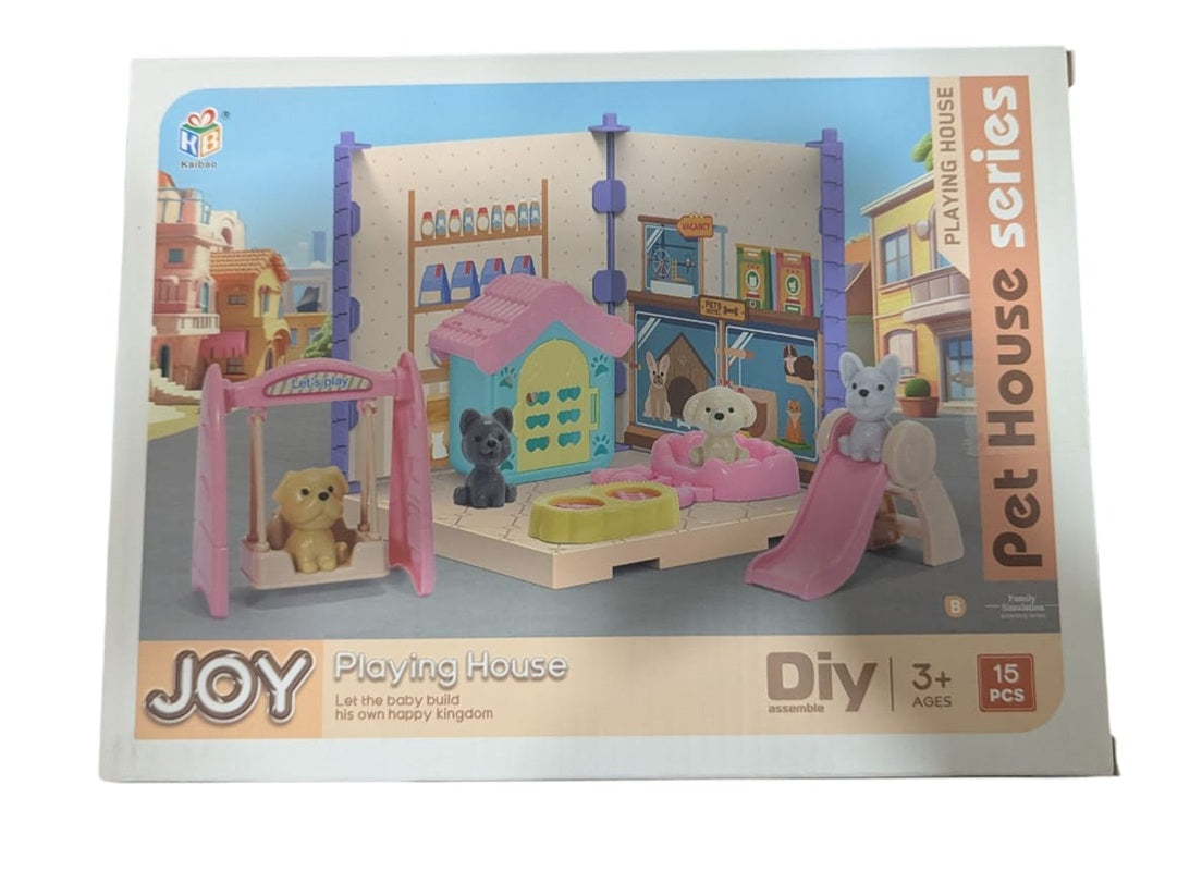 Casa Infantil Pet House 15 Pcs Mascotas + Muebles