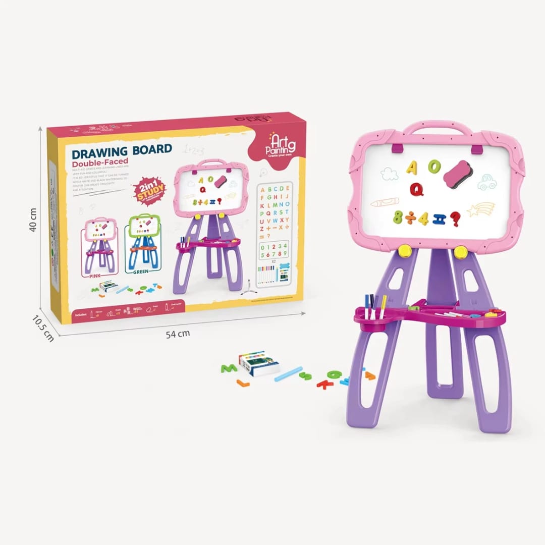 Tablero Infantil Con Atril + 60 Accesorios Imantado Borrable