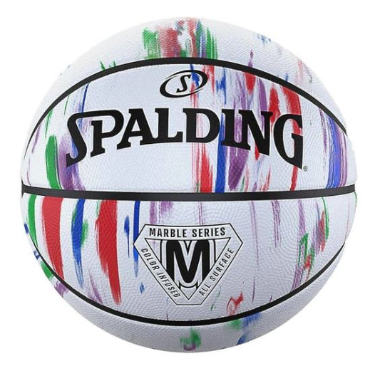 Balón Baloncesto Spalding Marble Series #7 Blanco verde azul
